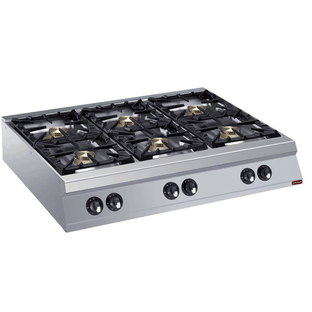Gas cooker 6 burners -TOP- "POWERFUL"