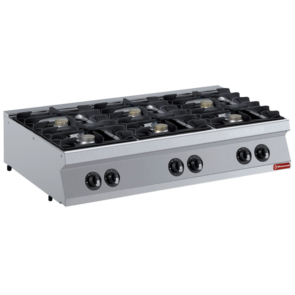 Gas cooker 6 fires, burners 6x 5,5 kW -TOP -