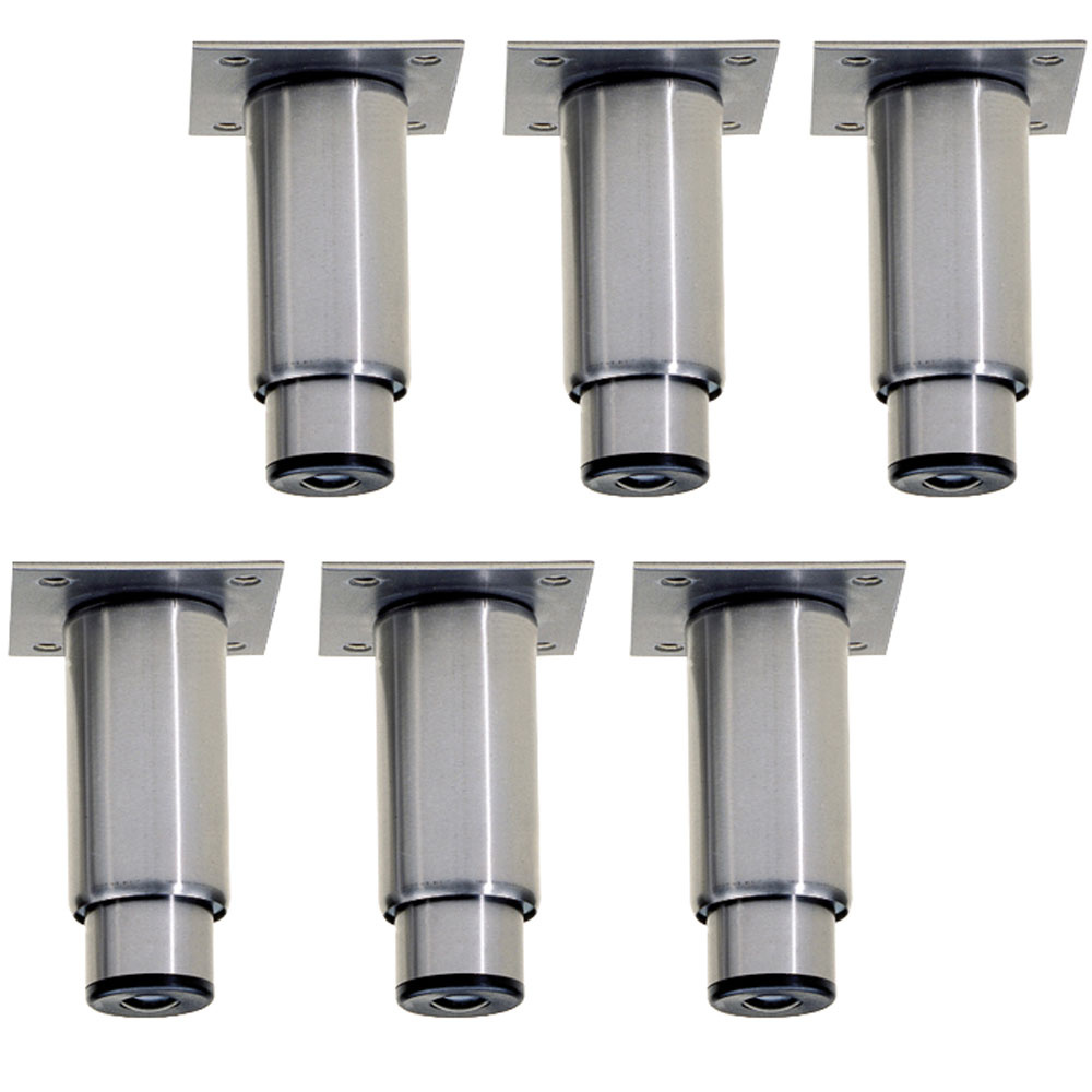 Kit 6 adjustable feet in stainless steel for cupboards