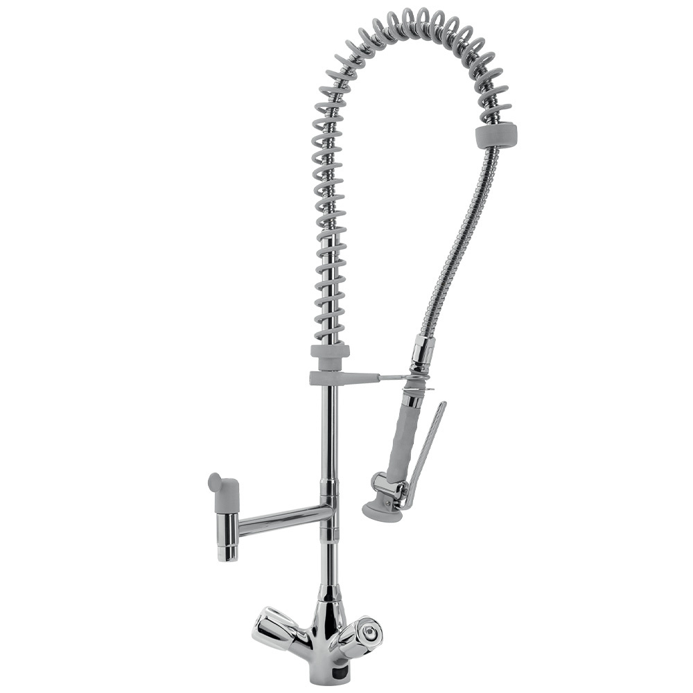 Nozzle stainless steel and faucet with mixer "Heavy-Duty" (exit MONO)