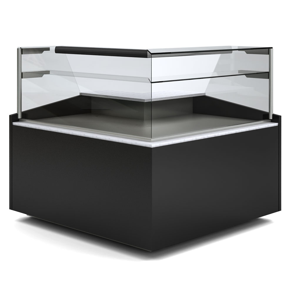 Open angle 90°, ventilated, high glass - BLACK
