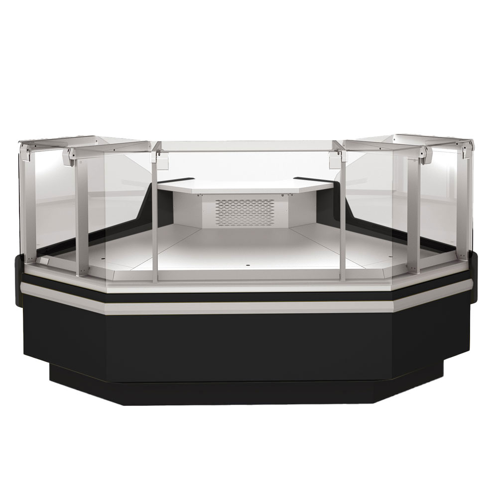 Open corner 90°, ventilated, 3 sides - BLACK