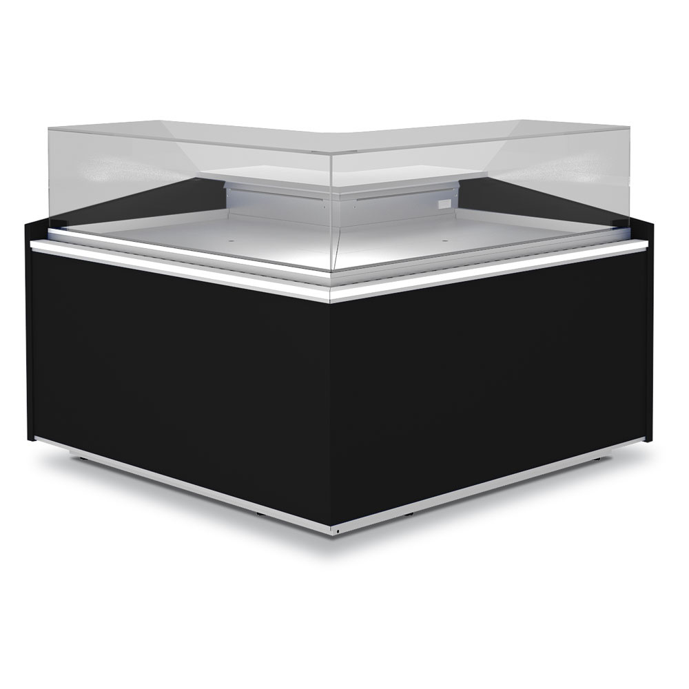 Open corner 90°, ventilated, low glass - BLACK