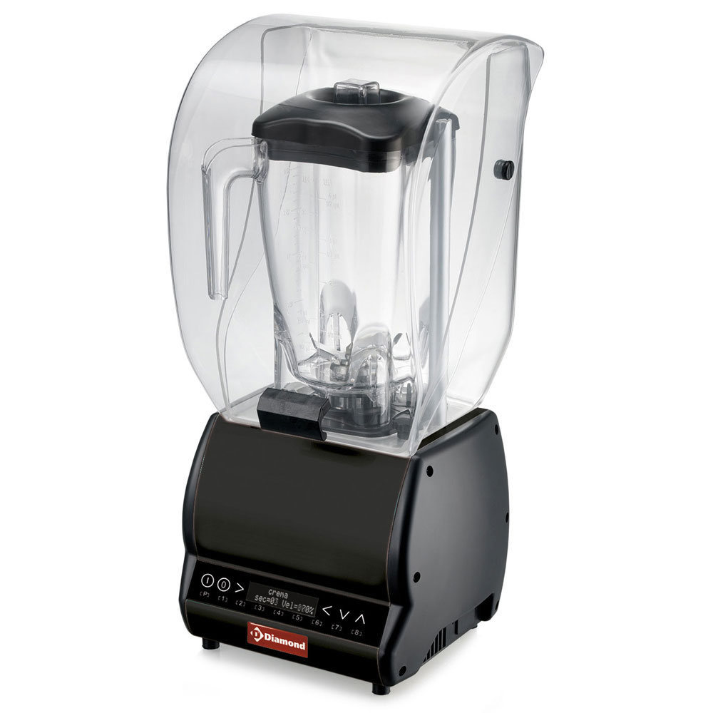 Professional Blender with sound shield, square glass 2 Liters, speed variator, programmable