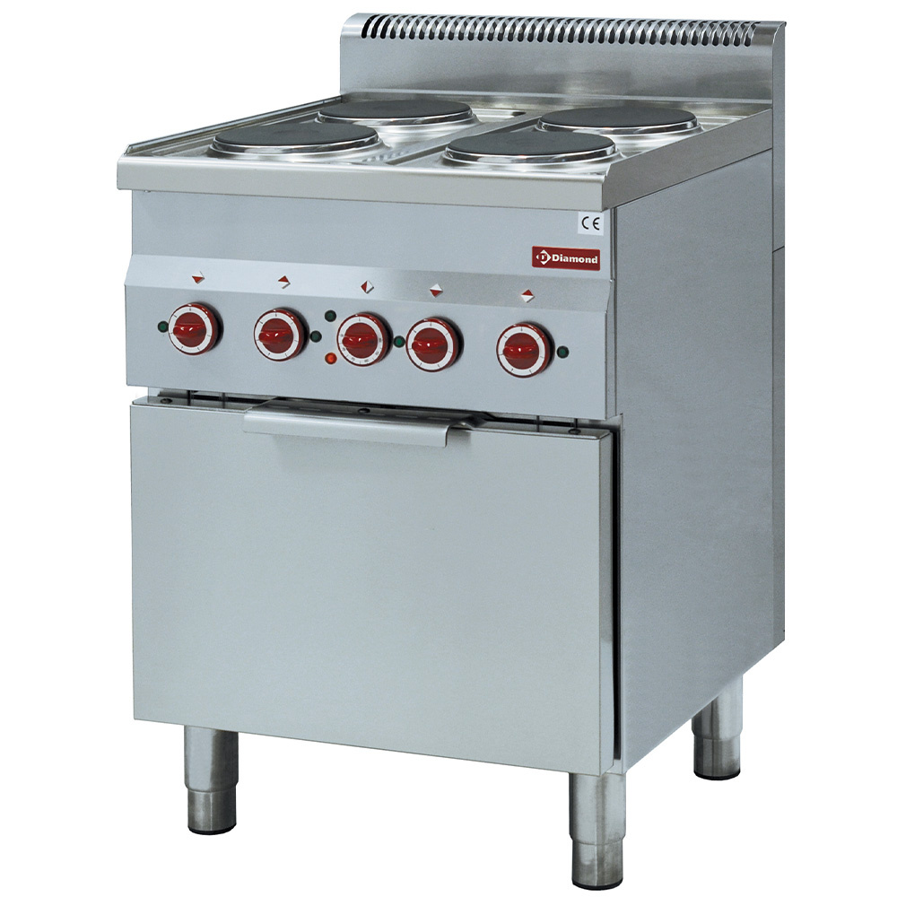 Range 4 hobs and electric convection oven GN 2/3