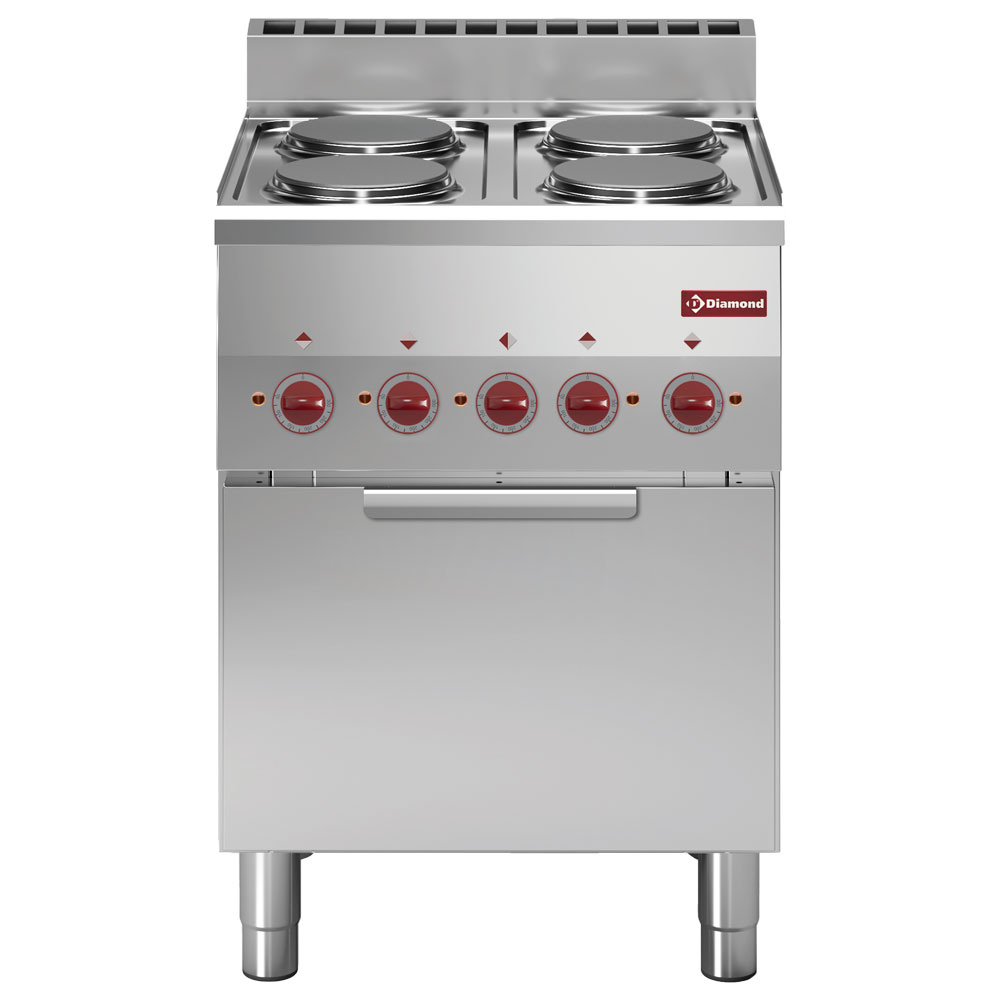 Range 4 hobs and electric convection oven GN 2/3