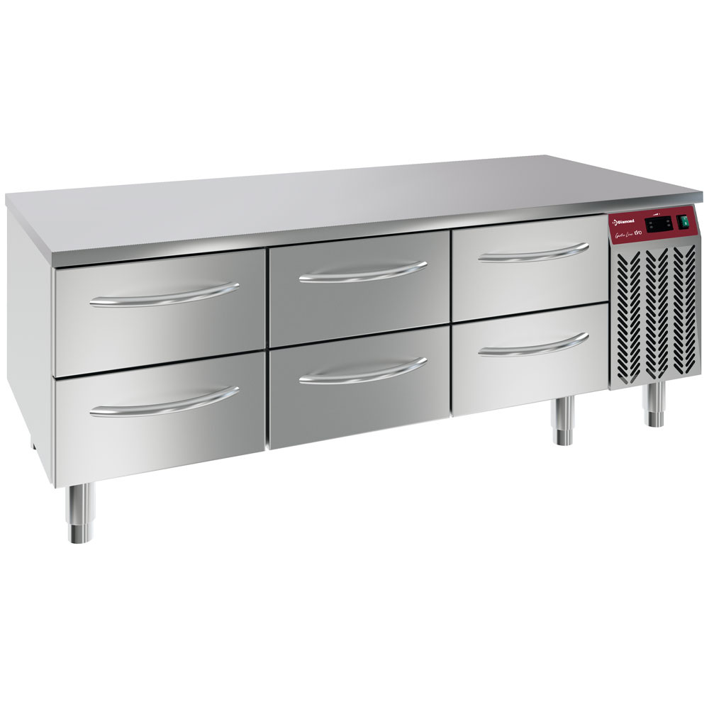 Refrigerated base, 6x1/2  drawers GN1/1- h 100 mm