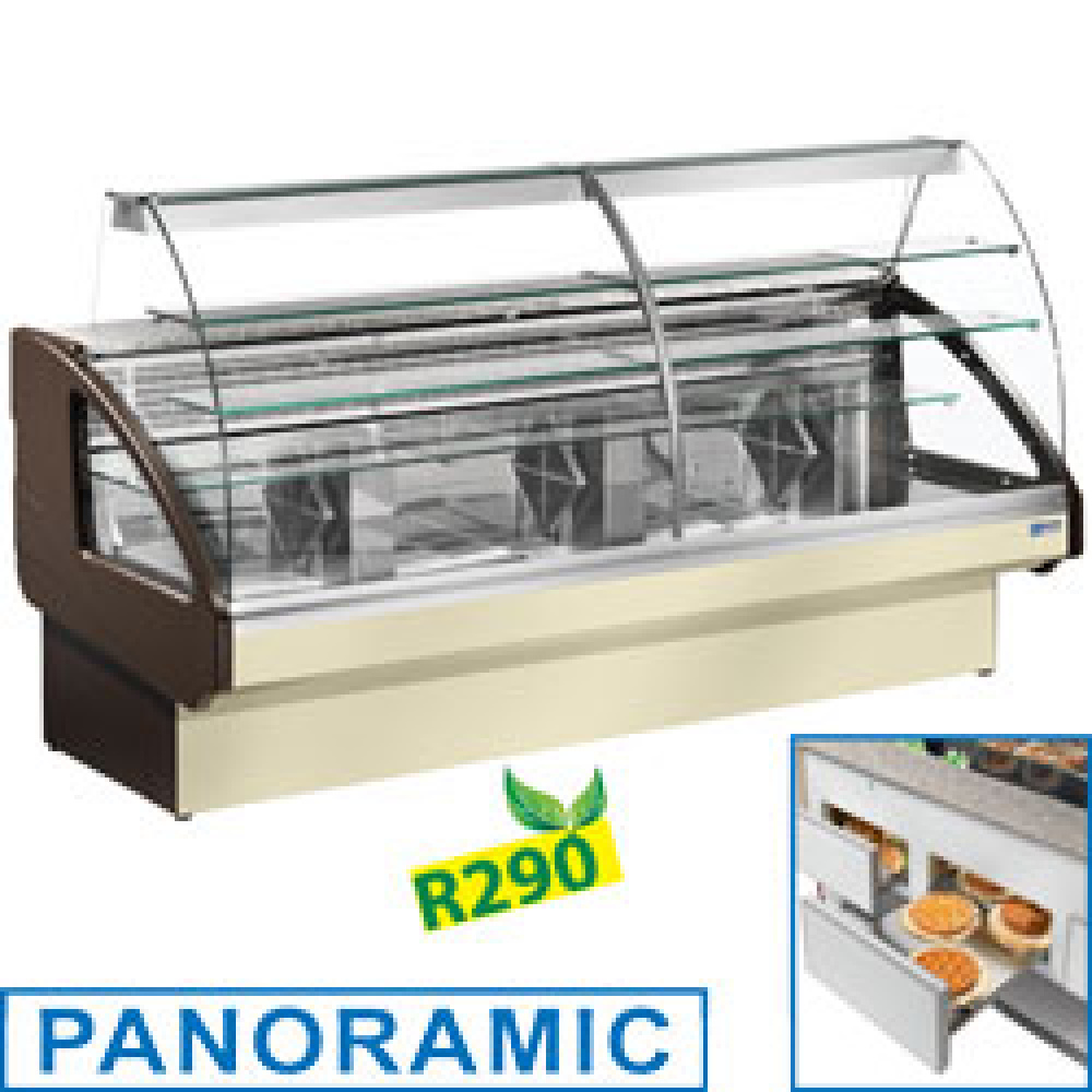 Refrigerated display counter, static, drawer system, without reserve