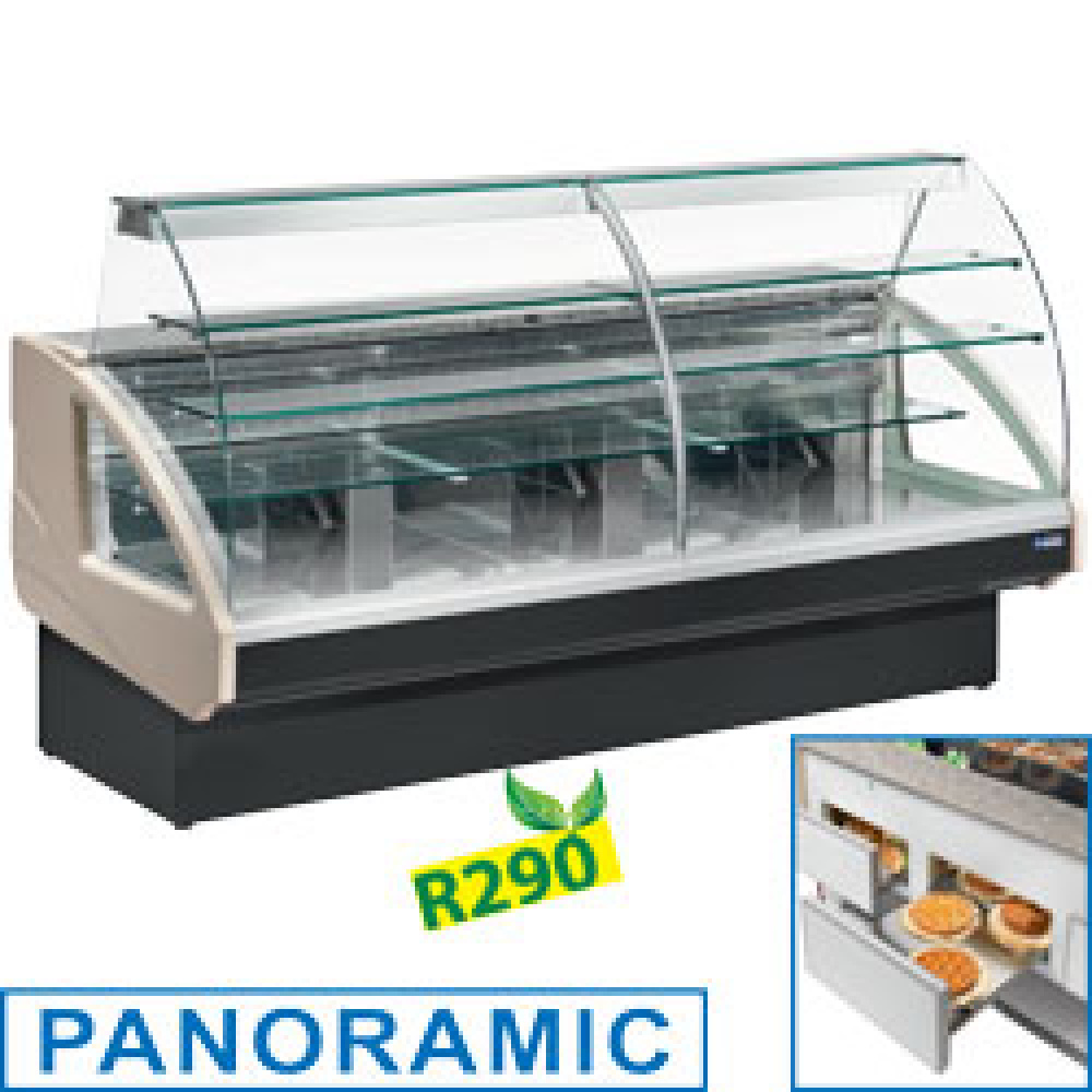 Refrigerated display counter, static, drawer system, without reserve