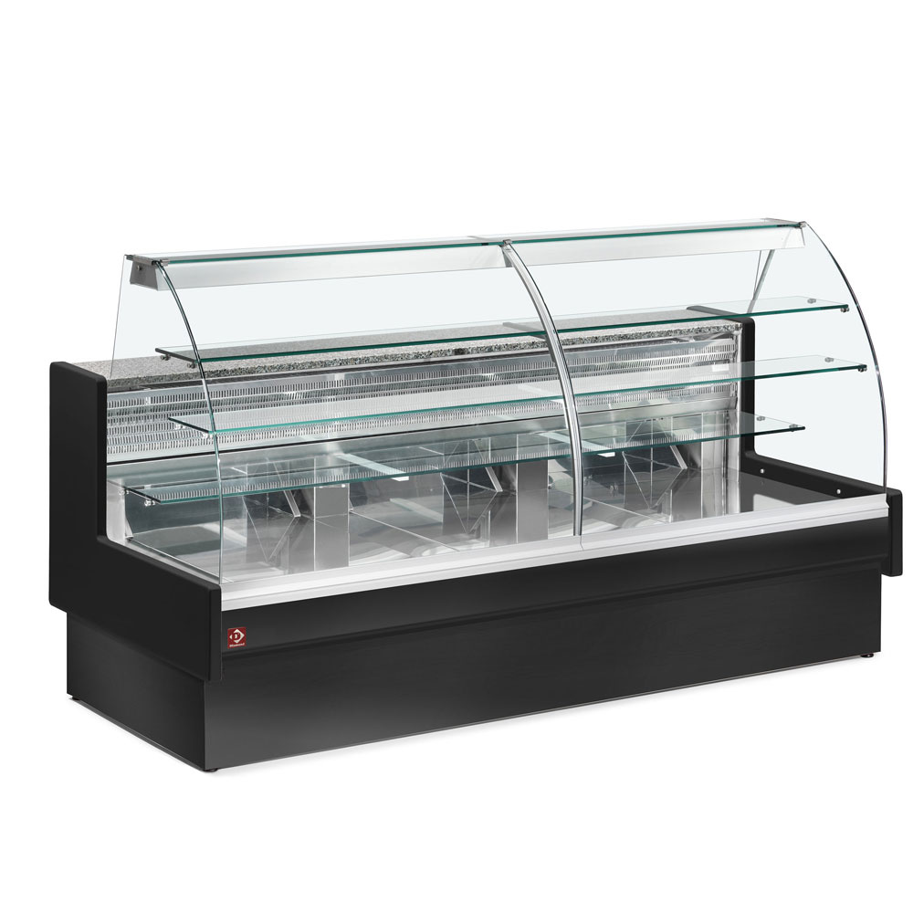 Refrigerated display counter, static, drawer system, without reserve - BLACK