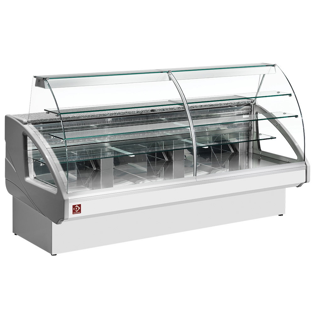 Refrigerated display counter, static, drawer system, without reserve - GREY/WHITE