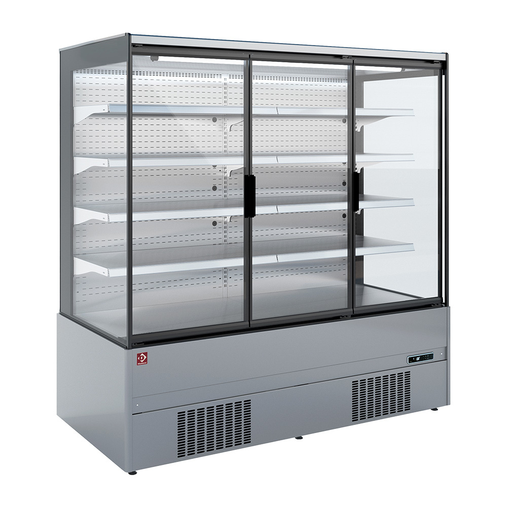 Refrigerated wall element, self-service, swing doors - FULL INOX