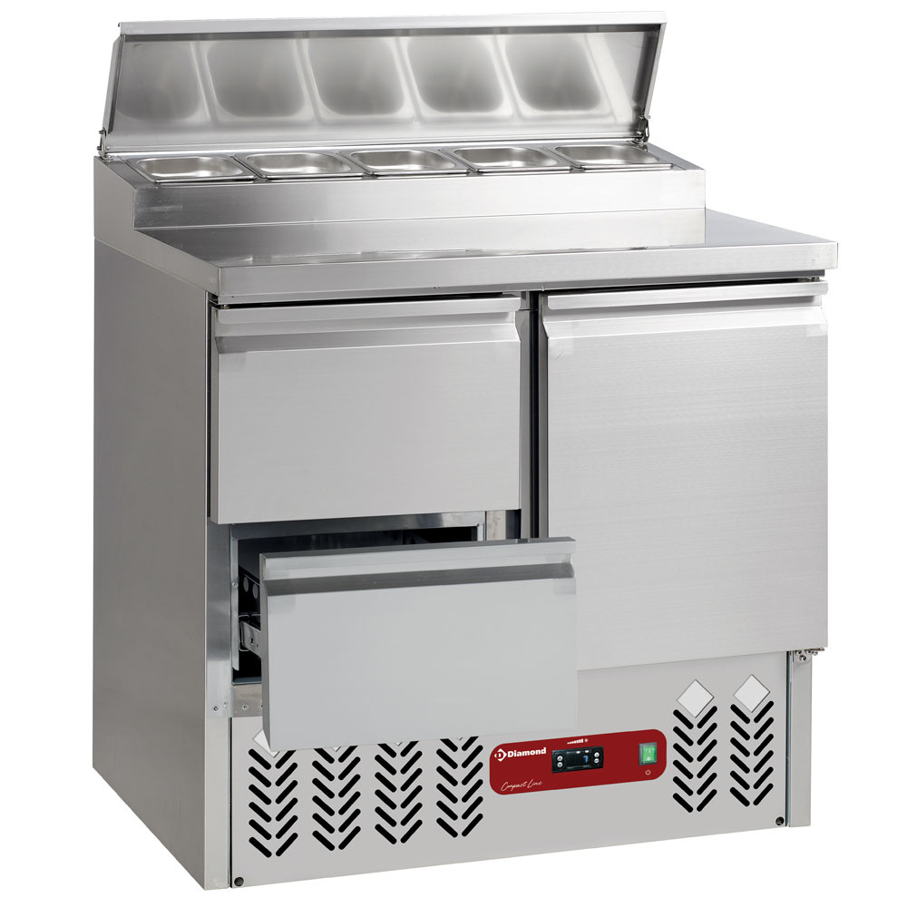 Refrigerating table composed of :
