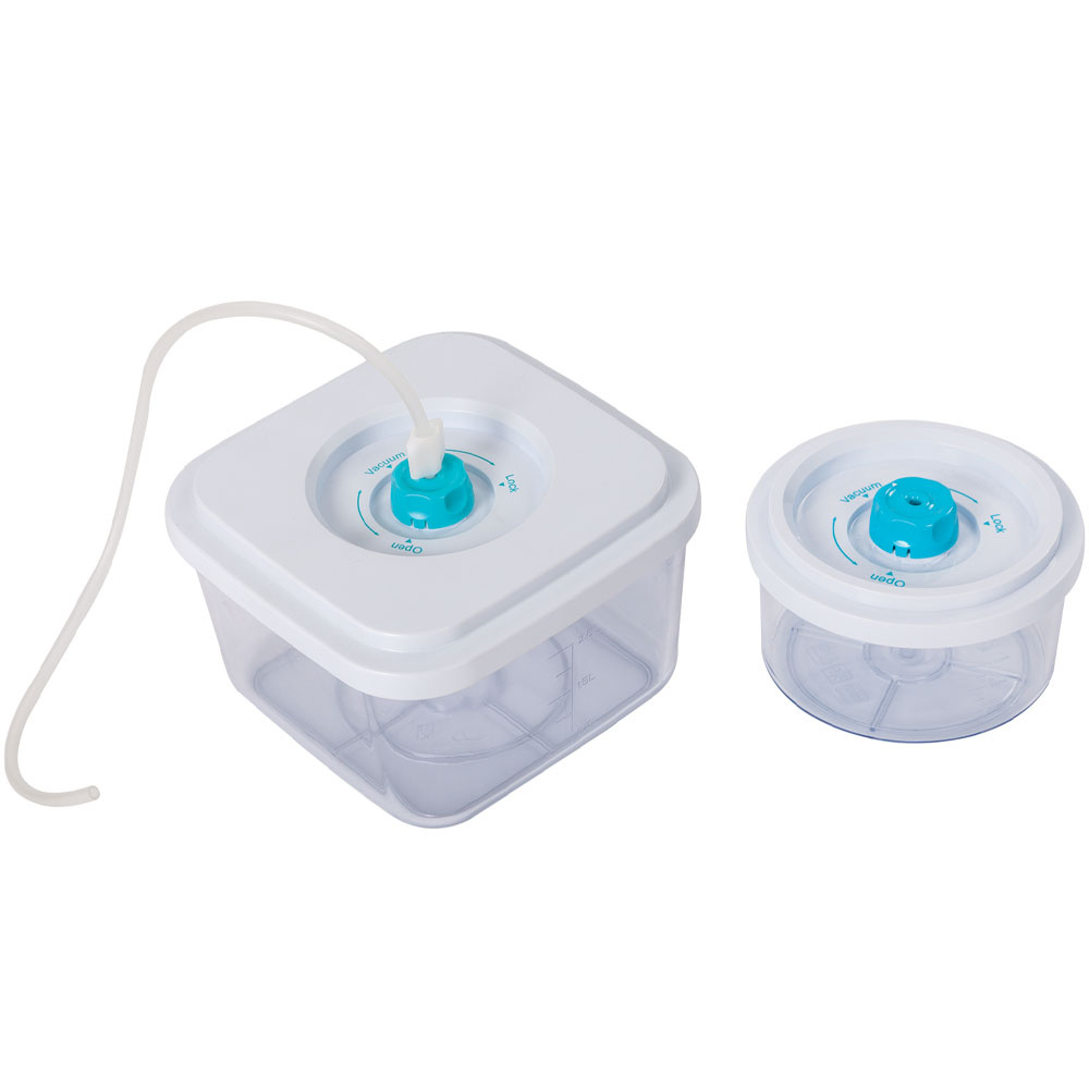 Set of 2 food polycarbonate containers + pipe