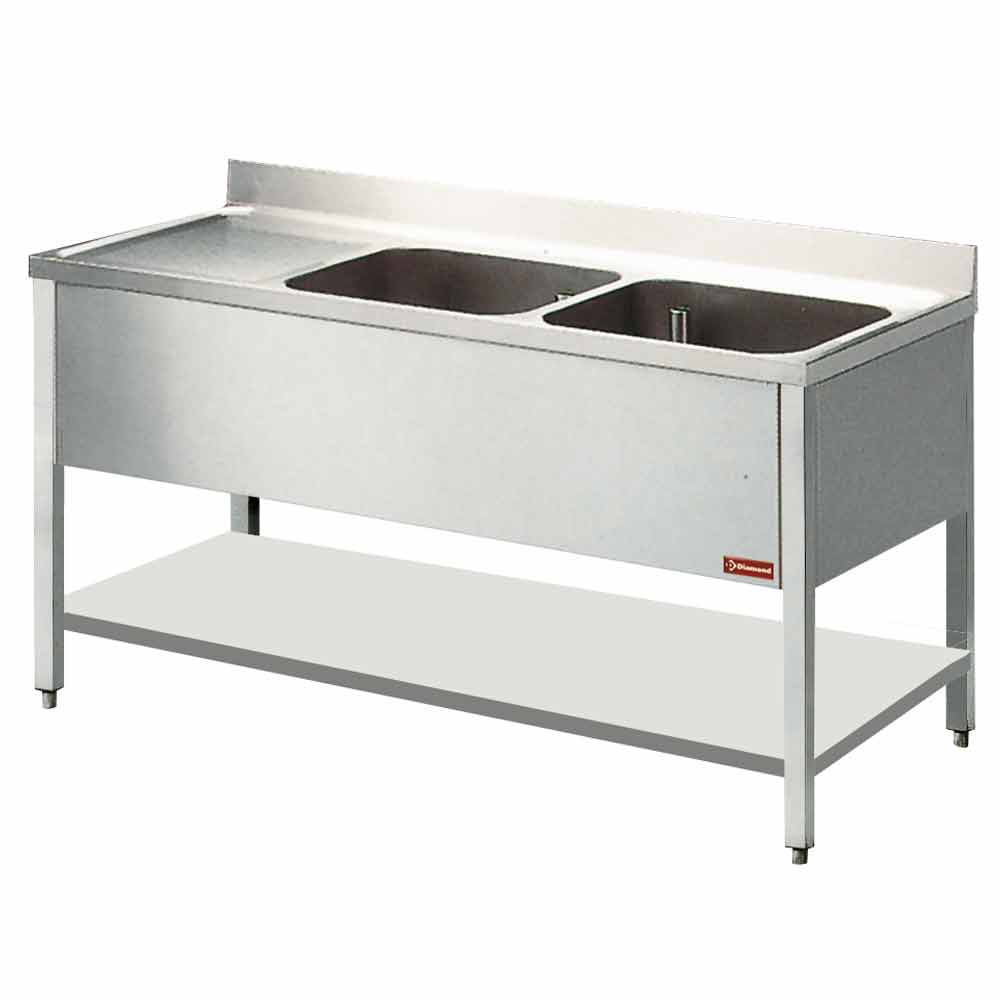Sink 2 tanks and 1 drain surface