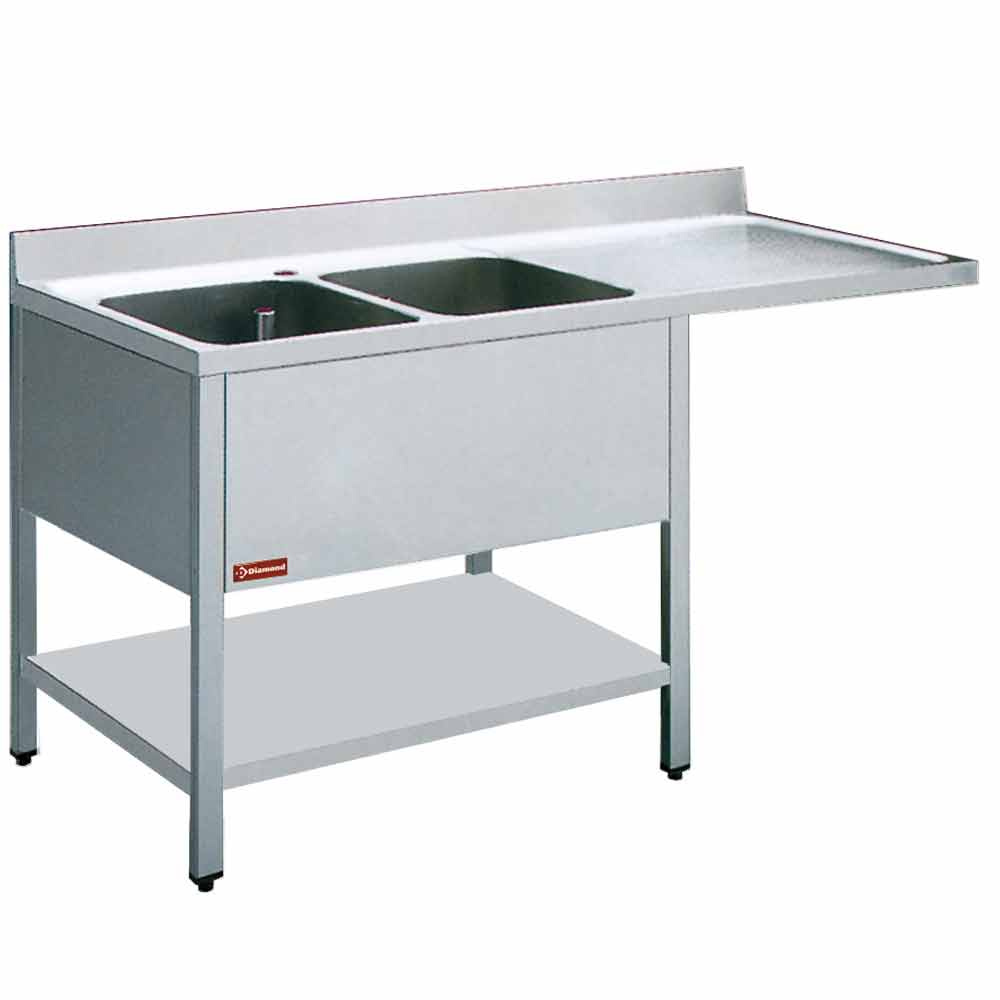 Sink 2 tanks and 1 drain surface