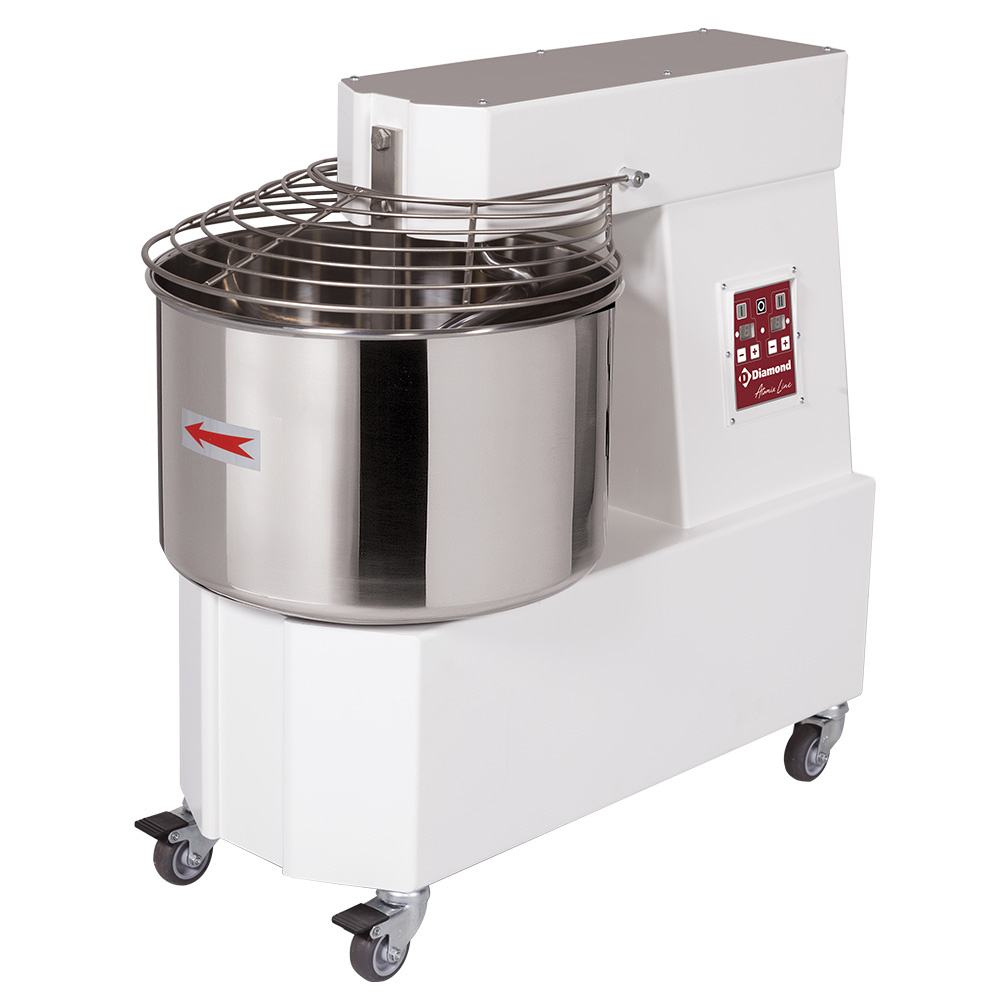 Spiral mixer 53 liters, 2 speeds, - Automatic, digital, on wheels