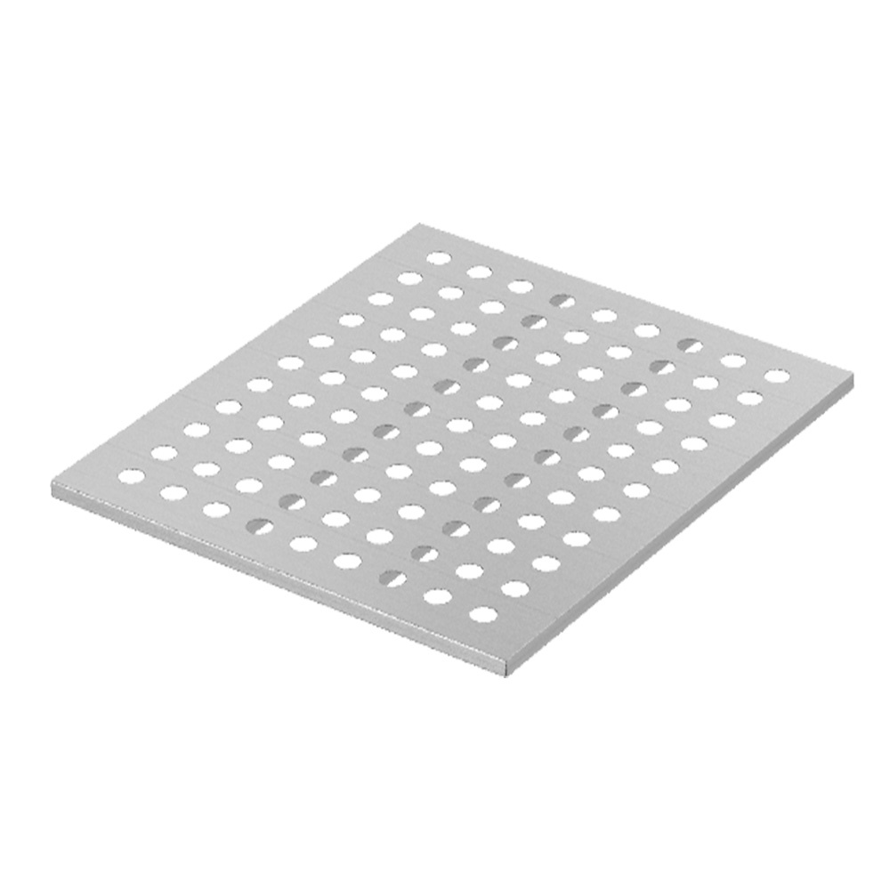 Stainless steel back shelf for compartment with door