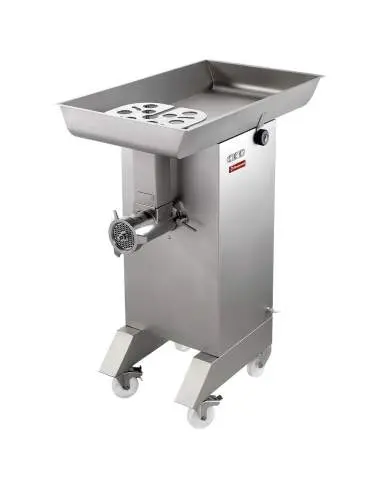 Stainless steel meat mincer N° 32,ø 4.5 mm, 700 kg/h, with wheels