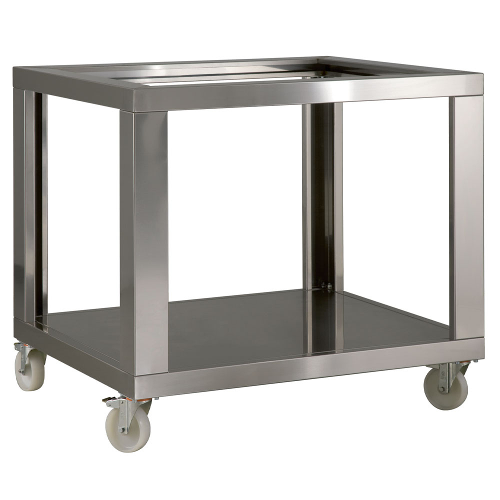 Stainless steel support LD6/35XL-N, nylon wheels, 2 with brakes