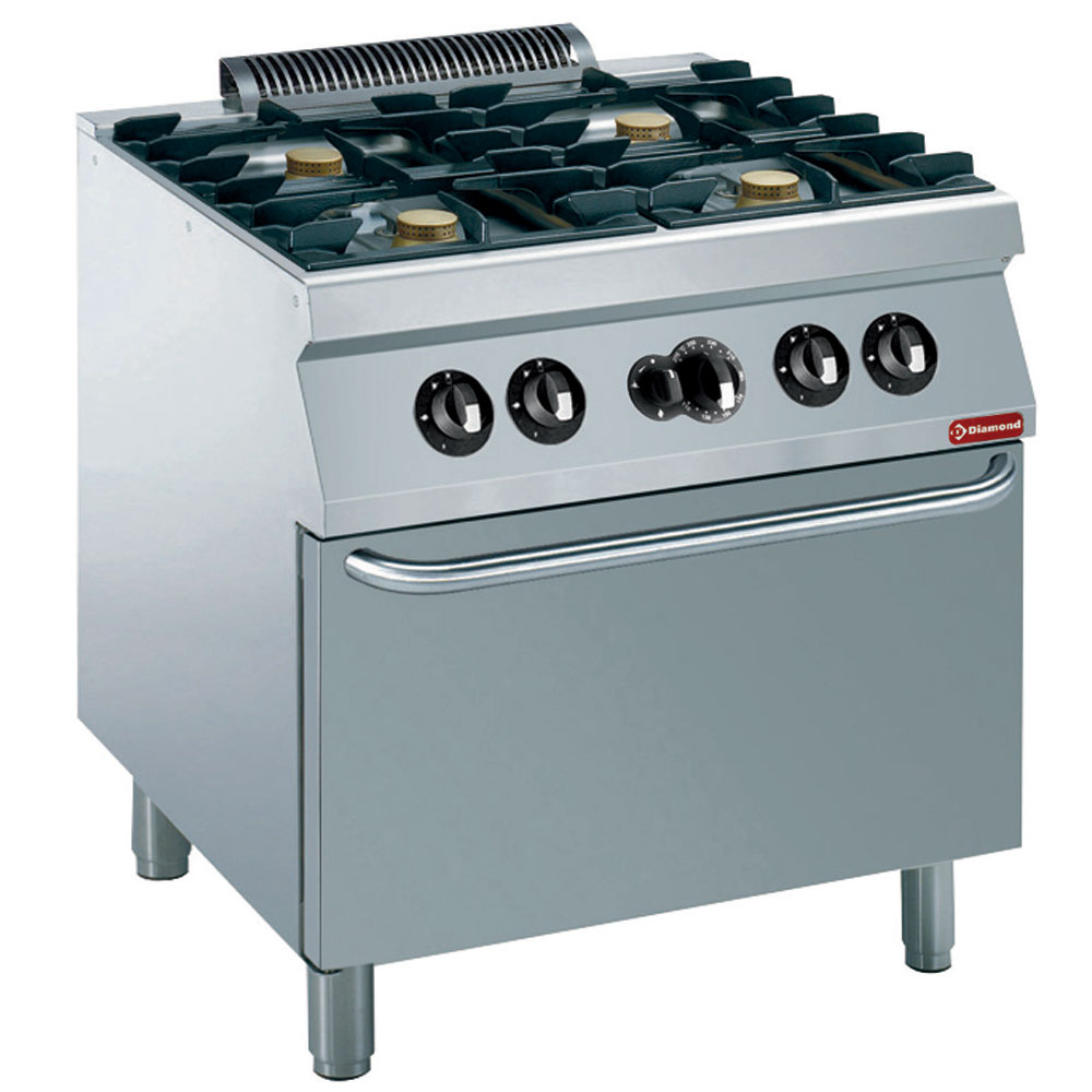 Stove 4 fires 5,5 kW, gas oven GN 2/1