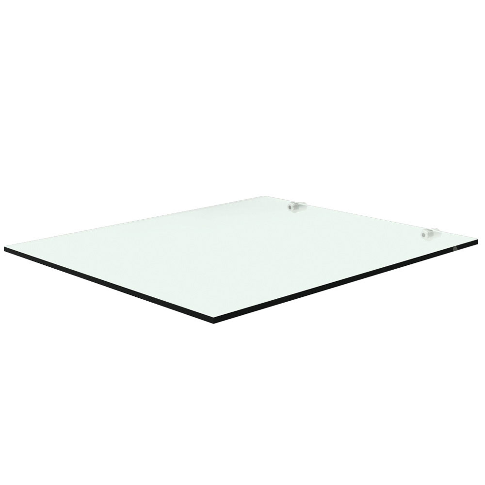 Tempered glass shelf with brackets