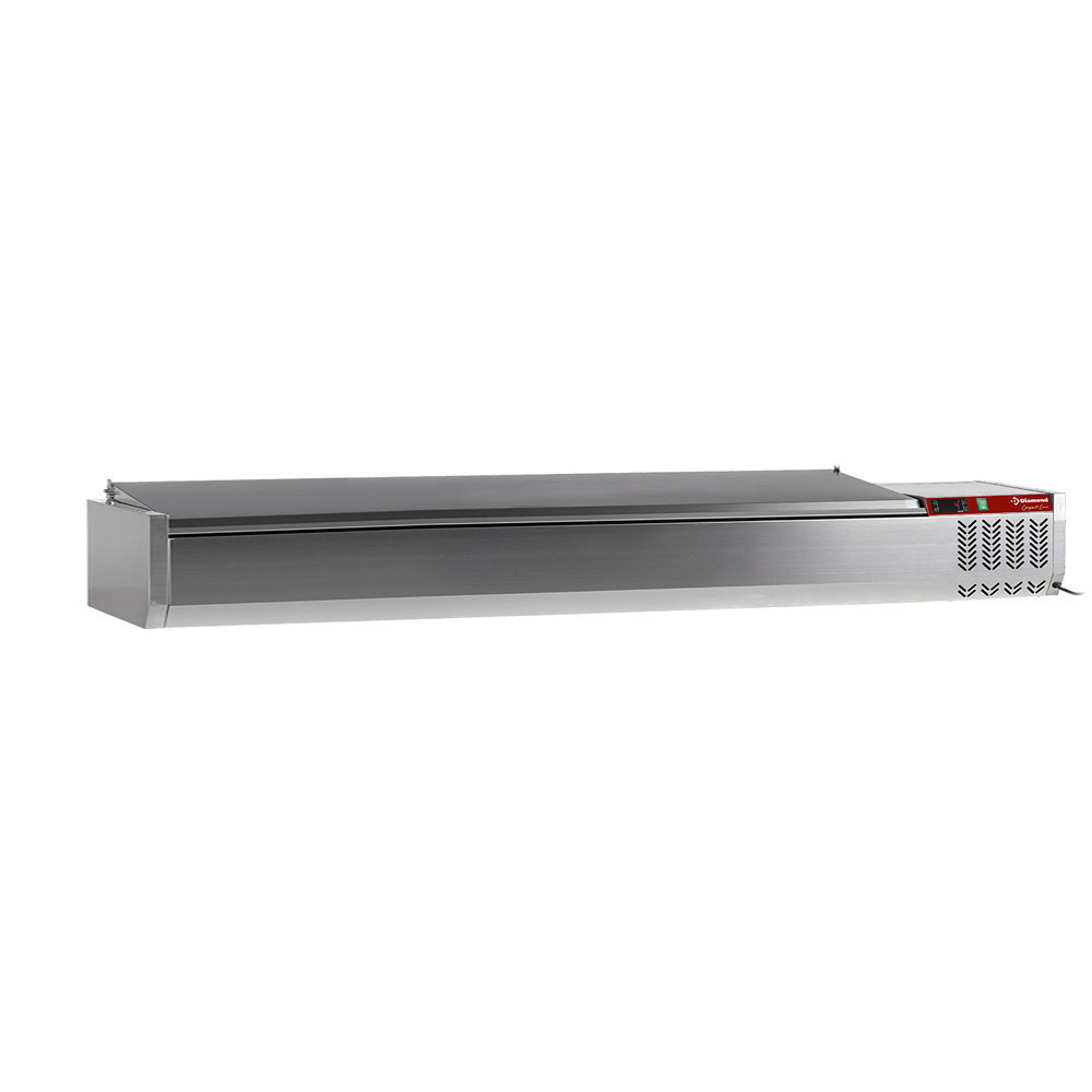 Topping shelf 10x GN 1/4 - 150 mm, with stainless steel lid