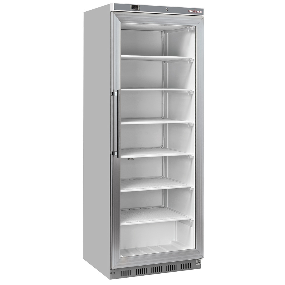 [WR-NG41-XV] Armoire congélateur, porte vitrée, statique, 400 litres - Acier inox