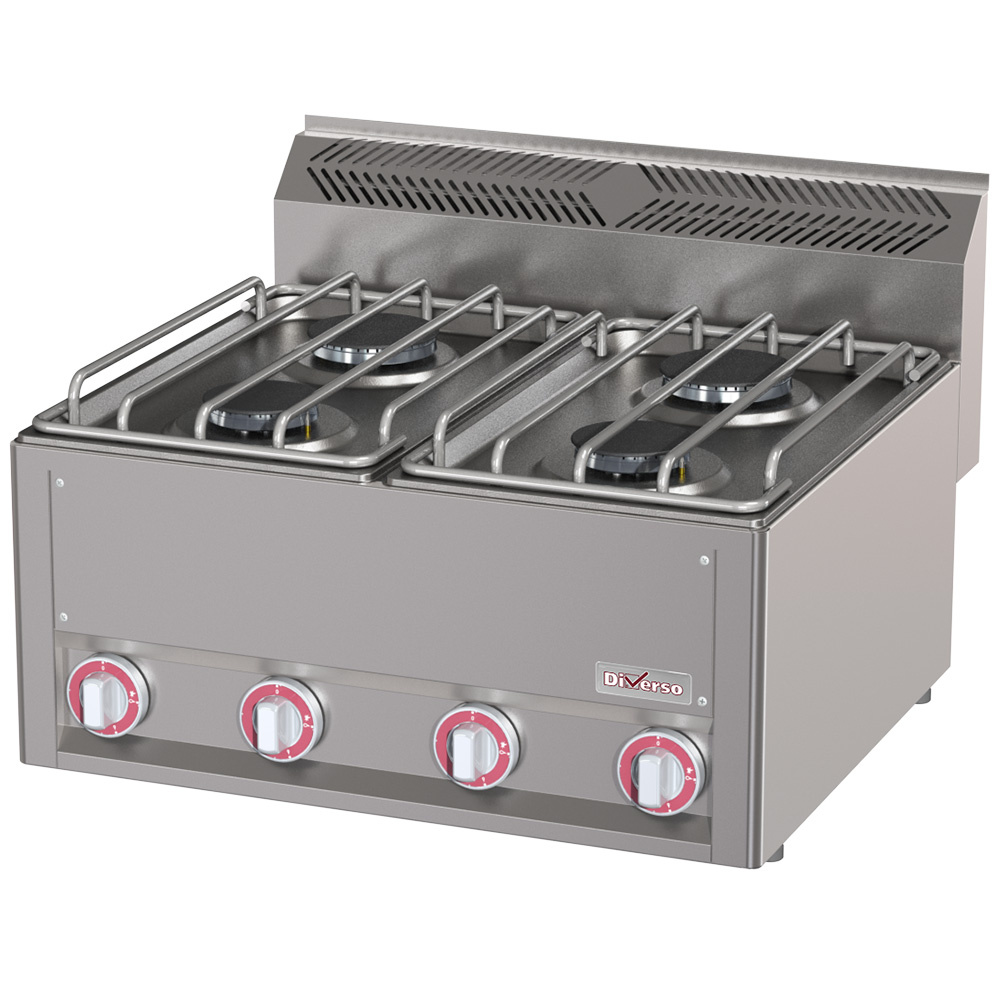 [WR-G4FT-16] Cuisinière 4 feux gaz, -Top-