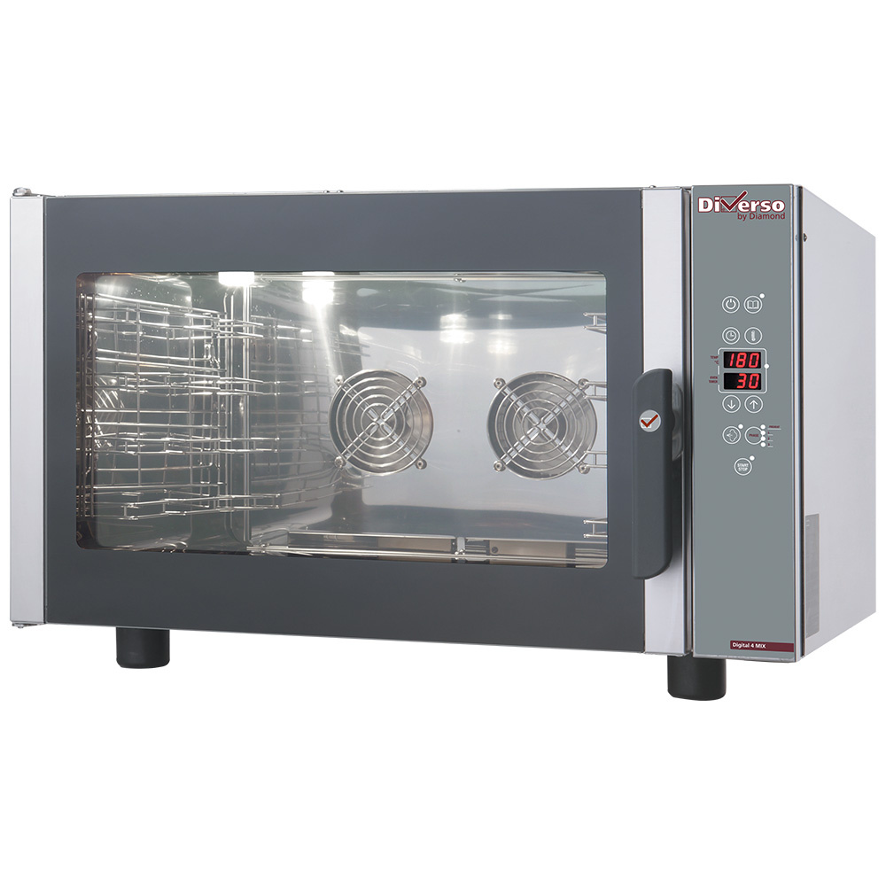 [WR-FCV4-DE] Four électrique vapeur-convection, programmable,4x GN 1/1 ou 600x400 mm