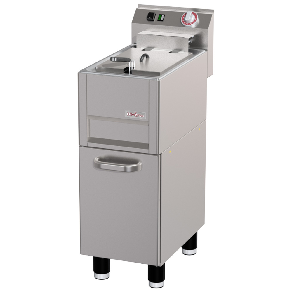 [WR-EF13-28] Friteuse électrique 13 litres sur meuble, avec vidange