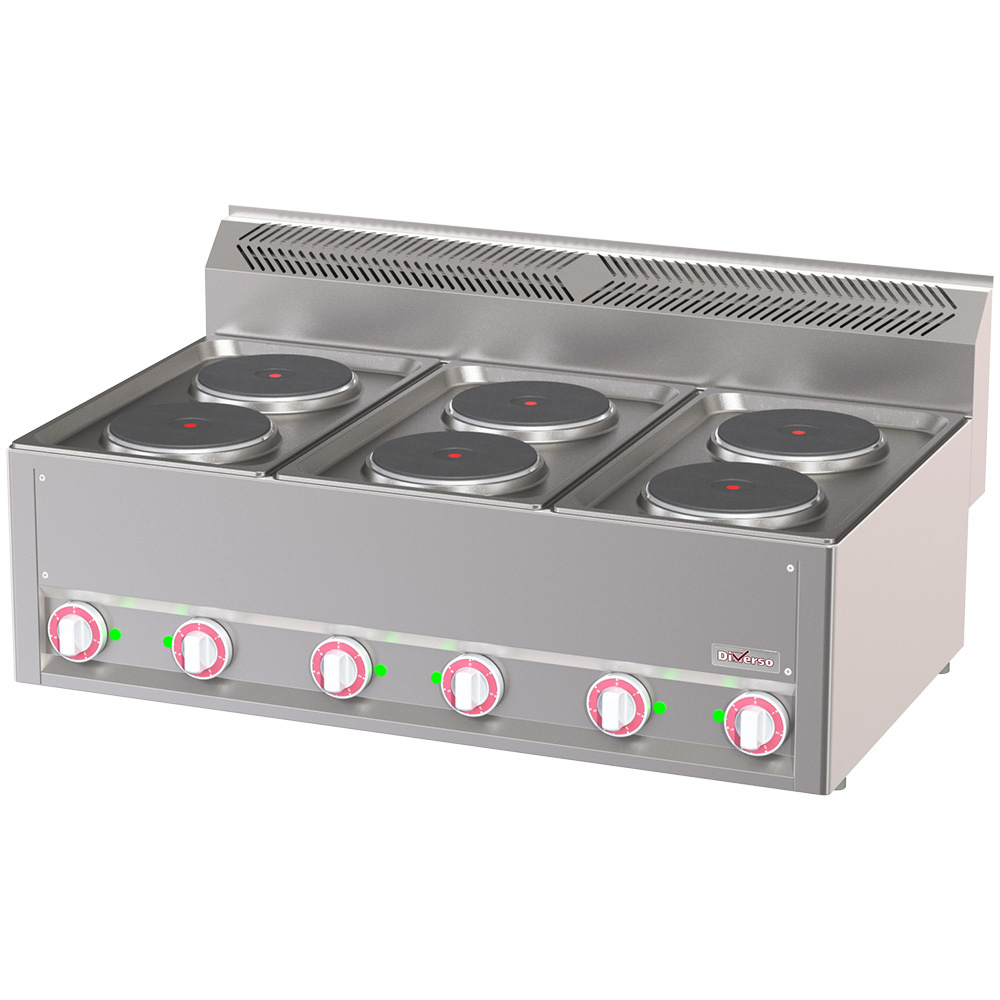 [WR-E6PT-19] Cuisinière électrique 6 plaques, -Top-