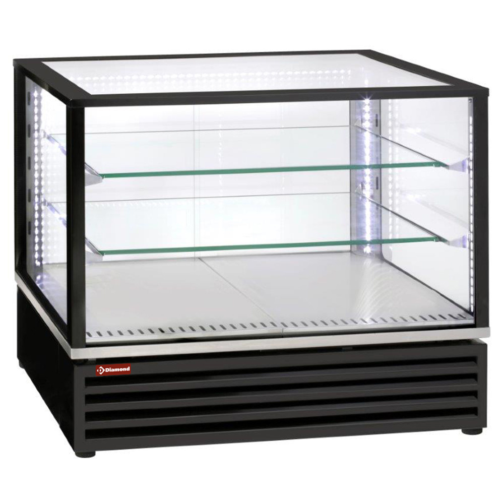 [VRDP-B1-R2] Vitrine réfrigérée EN ou GN, ventilée, 3 niv., NOIRE