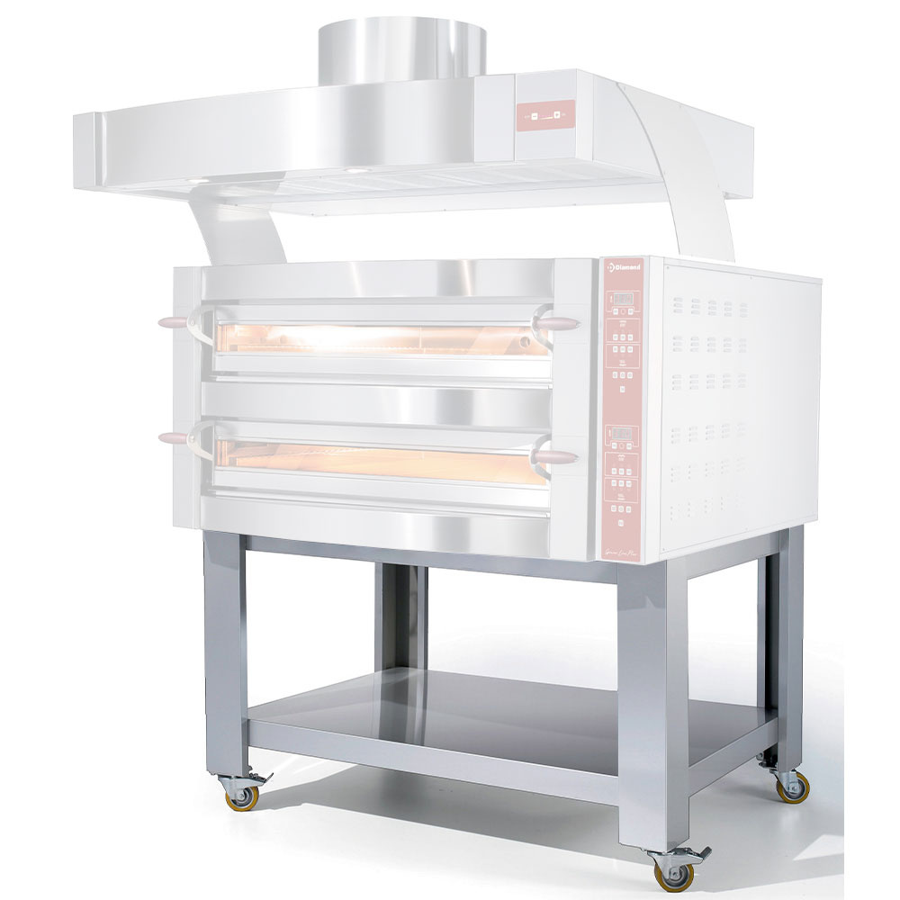 Support "simili inox" x GDX9/35-DP, 4 roues, 2 avec freins