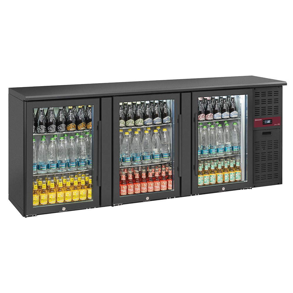 [RLB3-3G] Refroidisseur de bouteilles 3 portes vitrées, 500 litres, pieds réglables