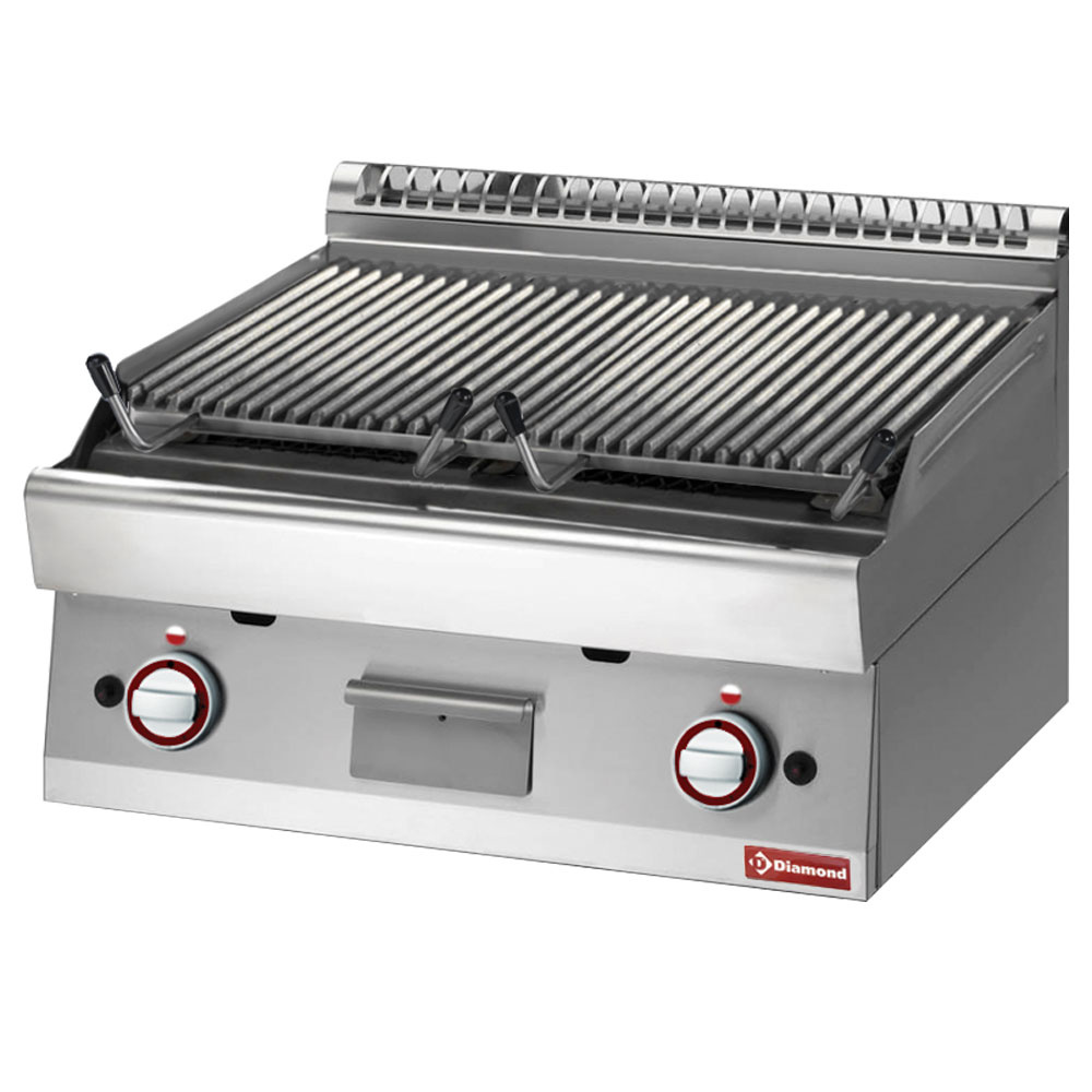 Grill pierre de lave, 1/1 module, grille en fonte "double face"