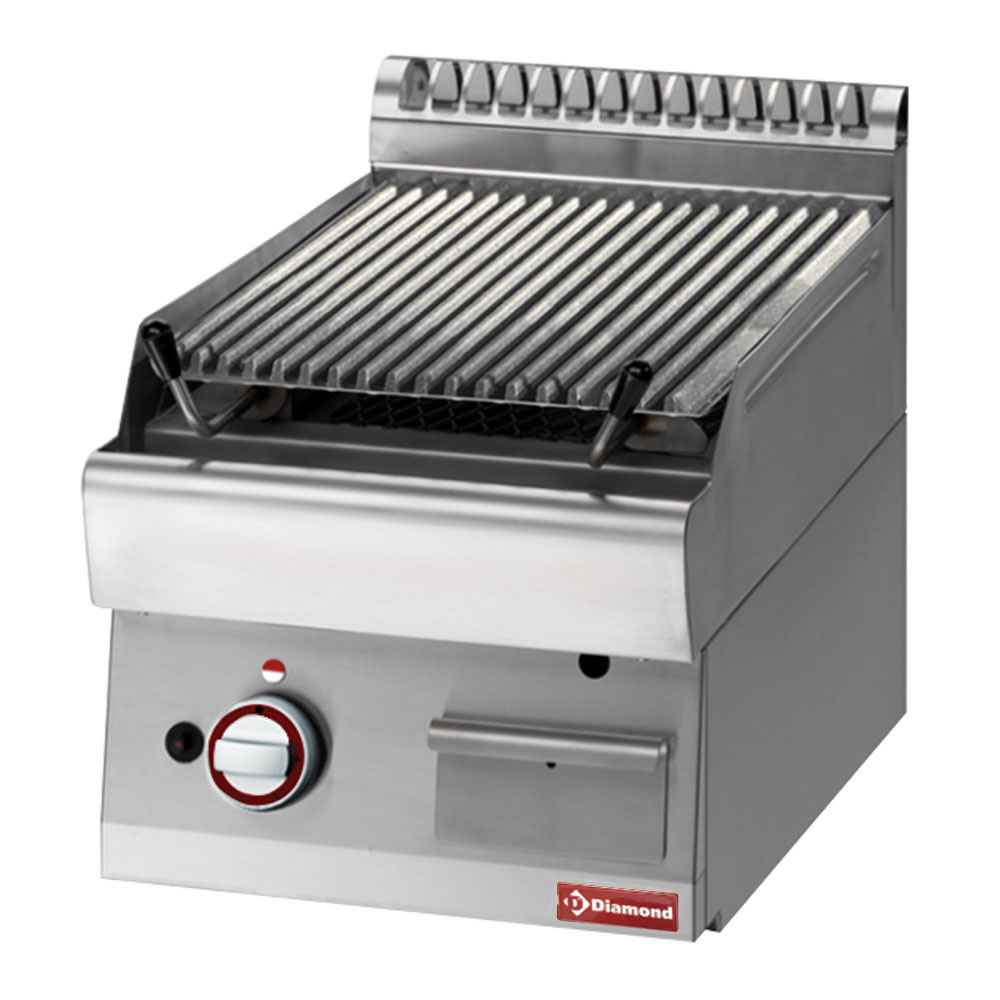 [PLX47-PB] Grill pierre de lave, 1/2 module, grille en fonte "double face"