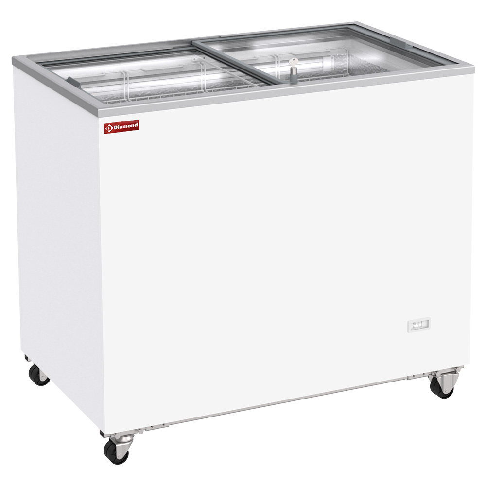 Conservateur bahut, 303 litres, couvercles coulissants sur roulettes
