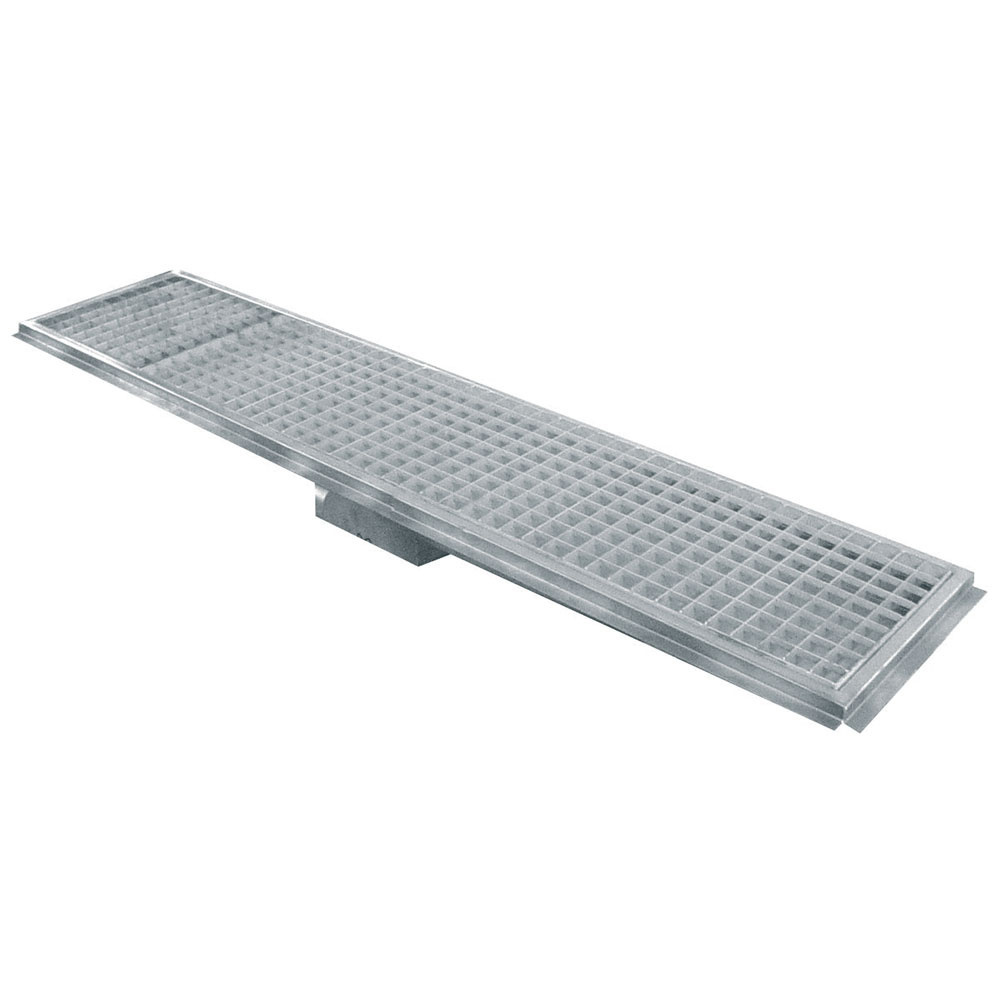 Caniveau de sol inox 600x300, sortie latérale