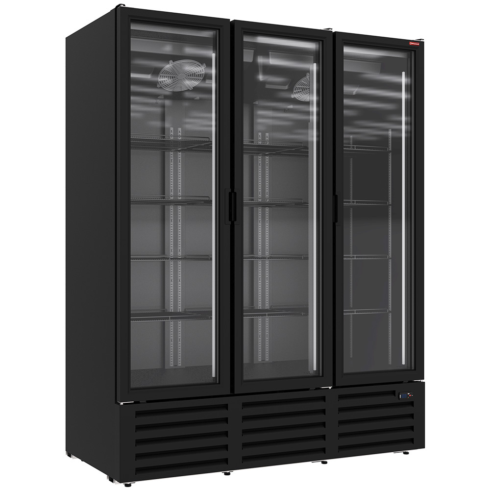 [DRP16-3B] Vitrine ventilée positive 1455 litres, 3 portes battantes - NOIRE