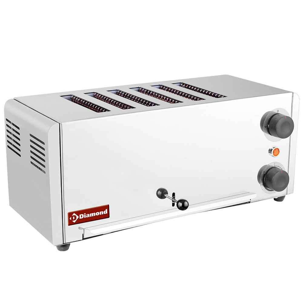 [D6GP-XP] Toaster (grille-pain) électrique 6 tranches - Acier inox.