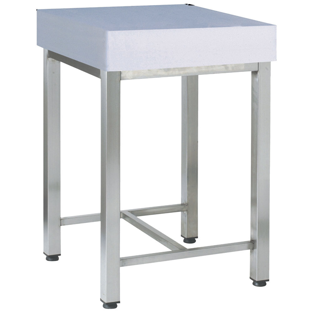 [CIT7-BN] Billot a viande en polyéthylène, sur pieds inox 500x700