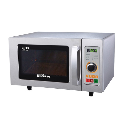Stainless steel microwave oven, 1000 W. (25 Lt), mechanical