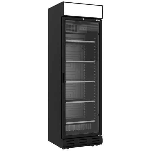 [WR-38CA-AB] Vitrine ventilée positive 382 litres NOIRE avec caisson lumineux