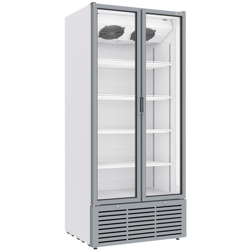 Positive ventilated display case 804 liters, 2 hinged doors, WHITE