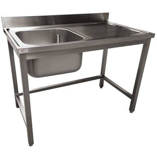 [WR-E1C1-2D] Plonge inox ECO 1 cuve égouttoir droite, sans tablette inférieure