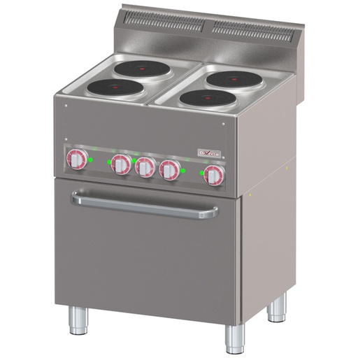 4-plate electric stove on GN1/1 convection oven