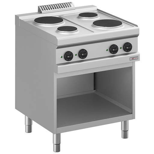 Electric stove, 4 round plates, on cabinet