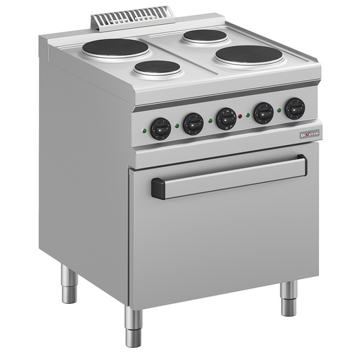 4-plate electric stove, on GN 2/1 electric oven