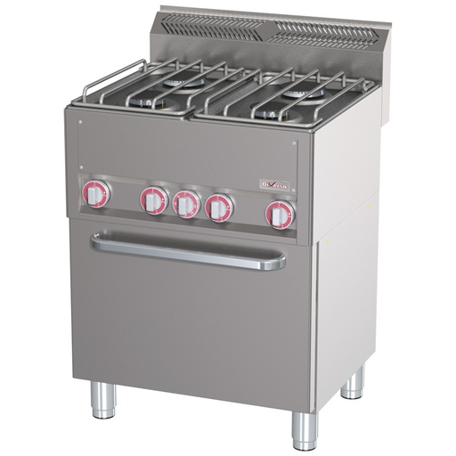 Fourneau 4 feux sur four à convection GN1/1